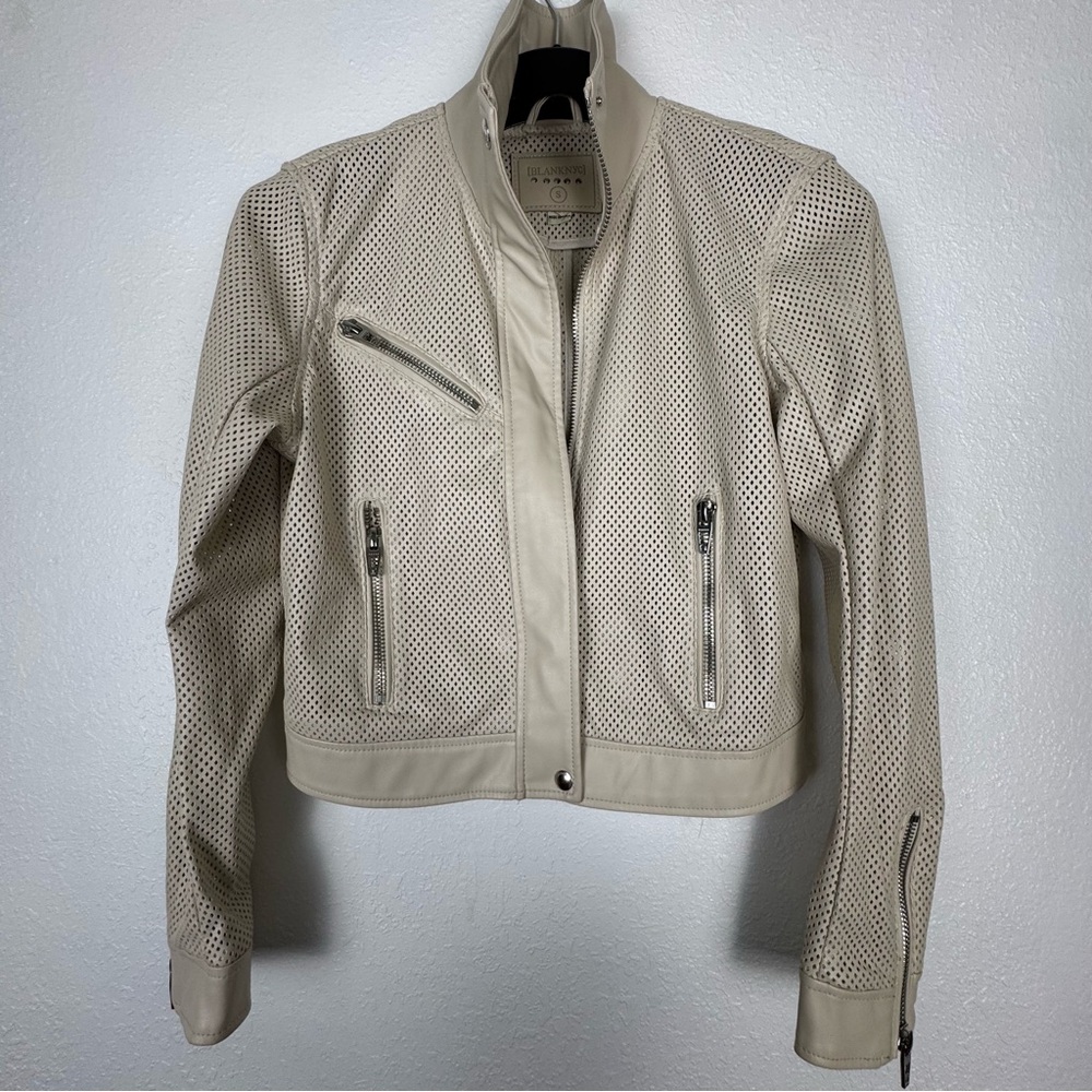 Blank NYC Cream Jacket Womens Small Moto Biker Stand-up Collar
